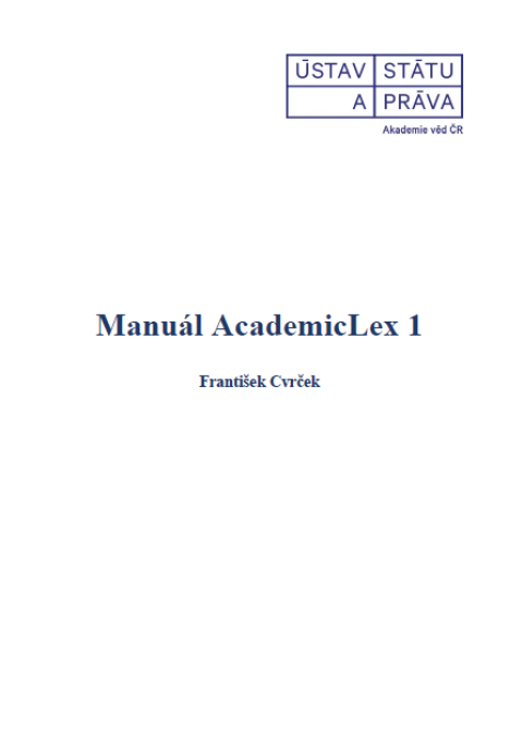 Manuál AcademicLex 1