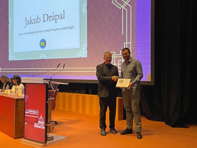 Jakub Drápal received 2023 Young European Criminologist Award